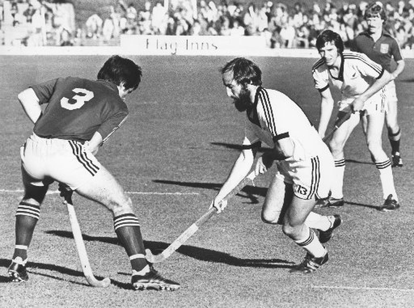 Arthur Parkin (front right, number 13) in action for New Zealand against Australia in September...