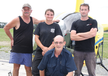 Back, L to R: Jeff Ludemann, Chief Engineer for 30 years at Fiordland Aero Maintenance, Debbie...