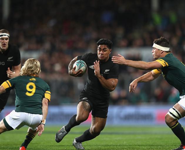 Malakai Fekitoa on the charge for the All Blacks against South Africa in 2016. Photo: Getty