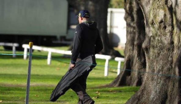 Gun owners handed over weapons at Riccarton Racecourse in Canterbury this morning. Photo: RNZ