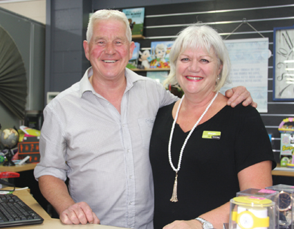 Neale and Sharyn Sutherland, owners of Paper Plus Te Anau for 30.5 years. Photo:  Julie Walls
