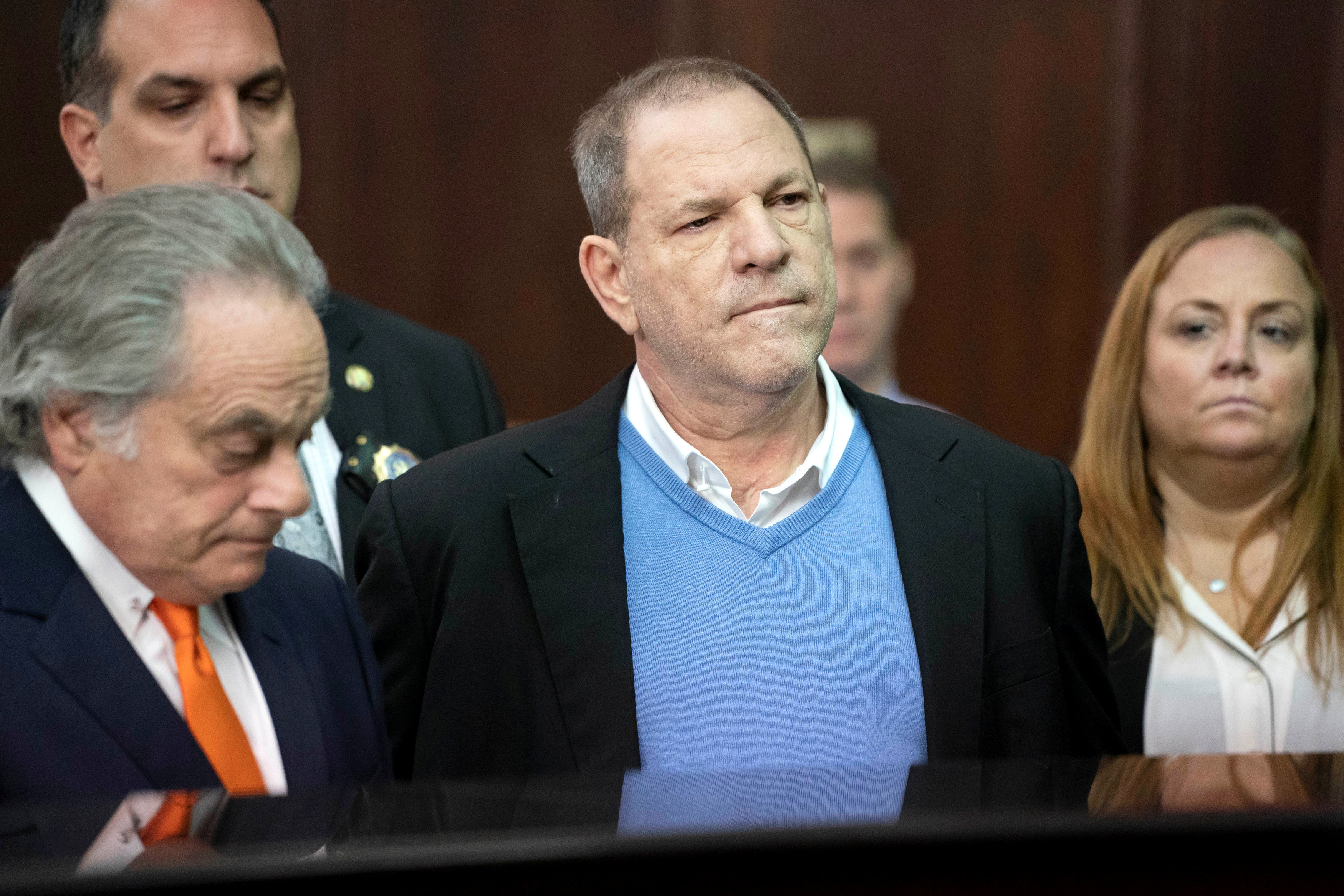 Harvey Weinstein (centre) has been accused of sexual misconduct by more than 70 women. He has...