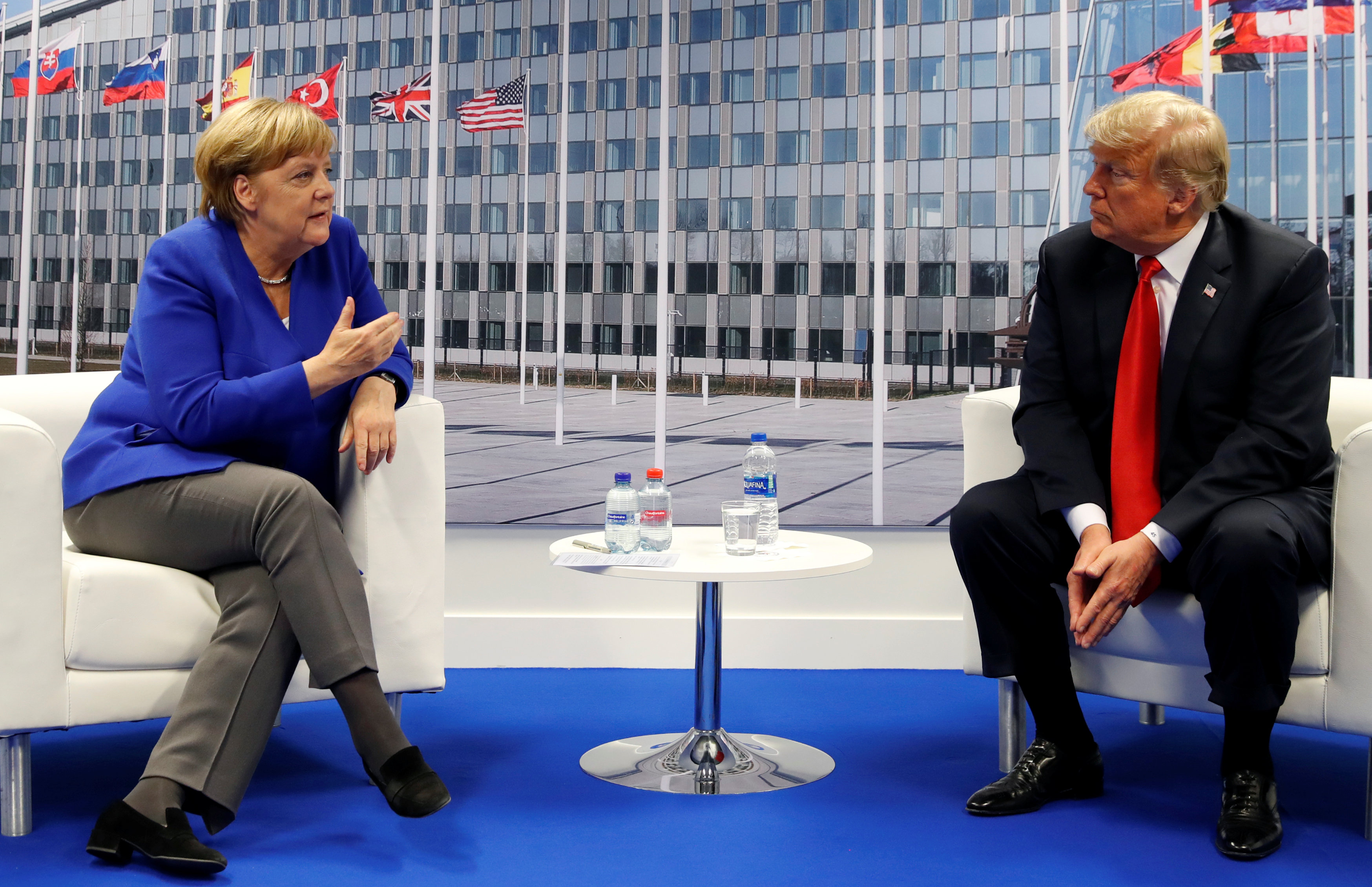German Chancellor Angela Merkel with US President Donald Trump. Photo: Reuters