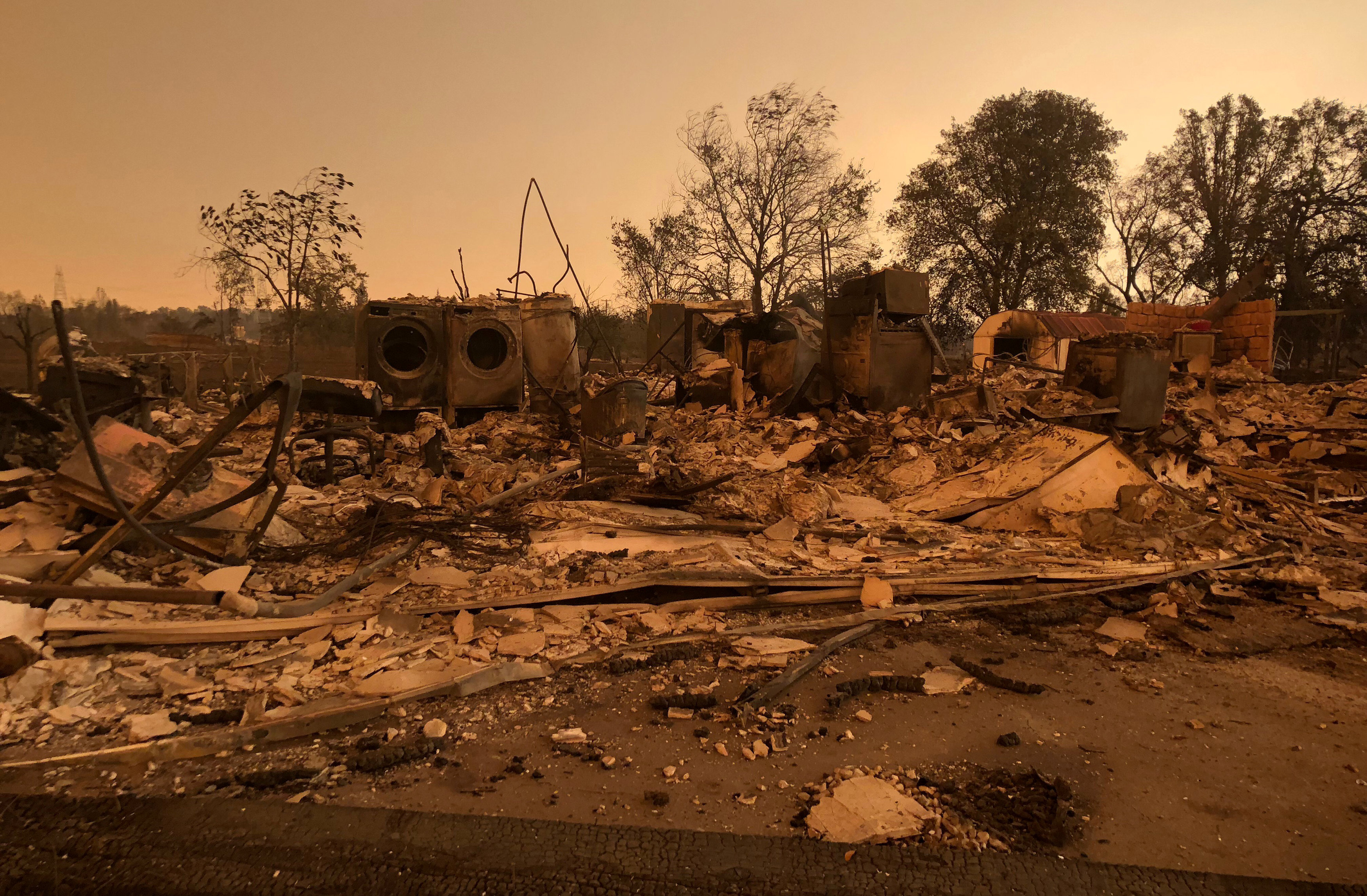 A burned out home in the small community of Keswick is shown from wildfire damage near Redding....