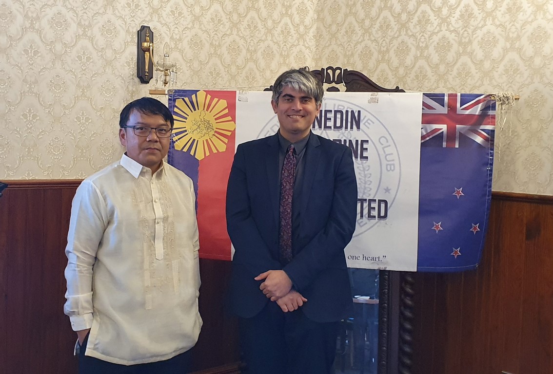 Dunedin Mayor Aaron Hawkins with DPCI President Mr. Armando Clado, Jr.