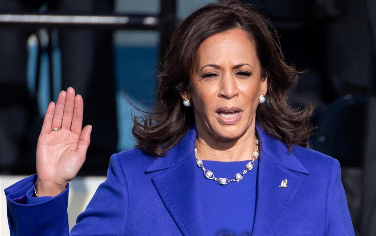 Kamala Harris is sworn in as US Vice President. Photo: Reuters