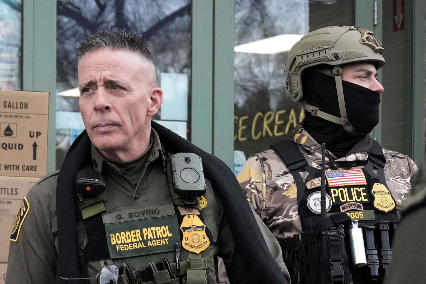 Border Patrol commander Greg Bovino (left) will be leaving Minnesota along with some of the...