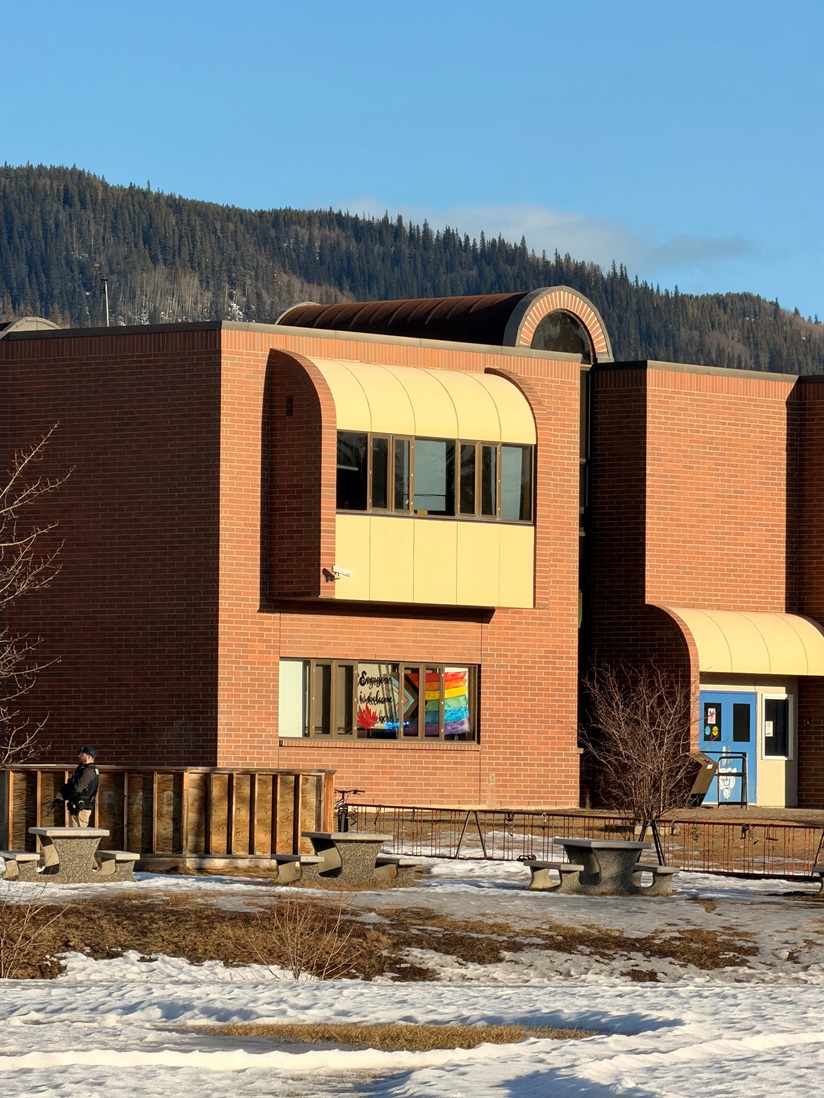 The high school in Tumbler Ridge where shooter Jesse Van Rootselaar killed several people. Photo:...