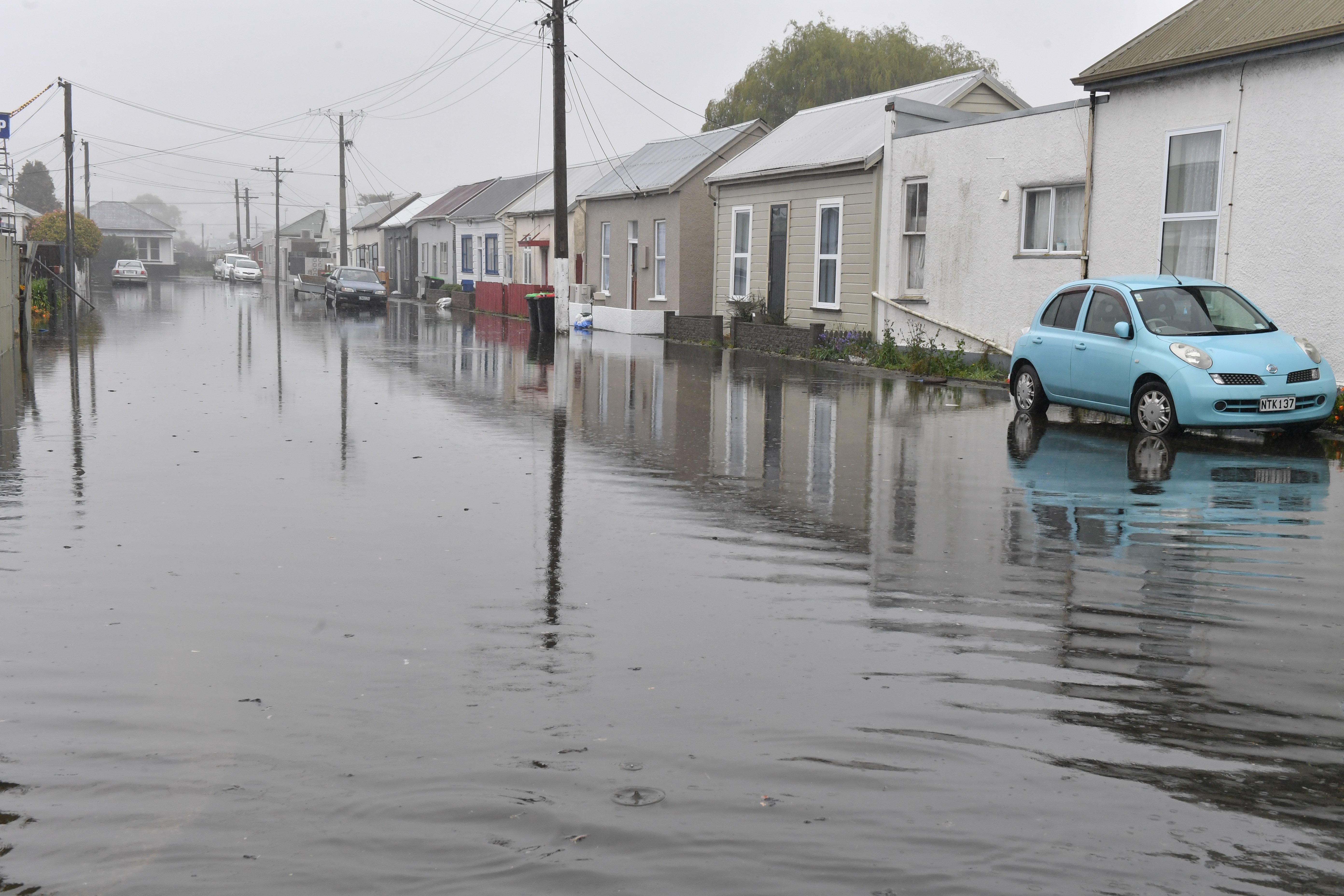 Flooding in Cutten and Prendergast streets earlier this month. Photo: Stephen Jaquiery