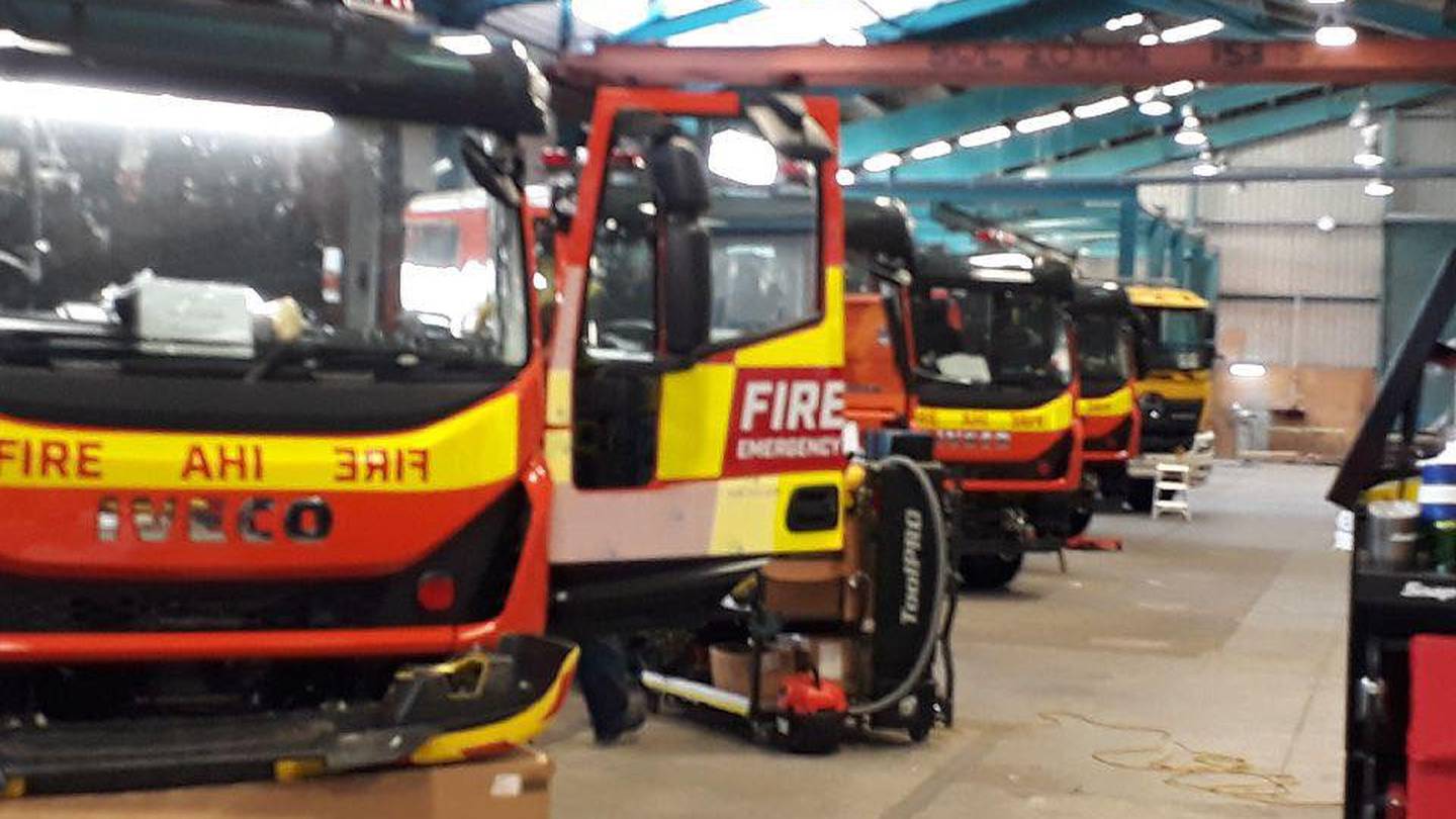 A fire truck was destroyed while crews were battling a stubble fire near Ashburton. Photo: Supplied