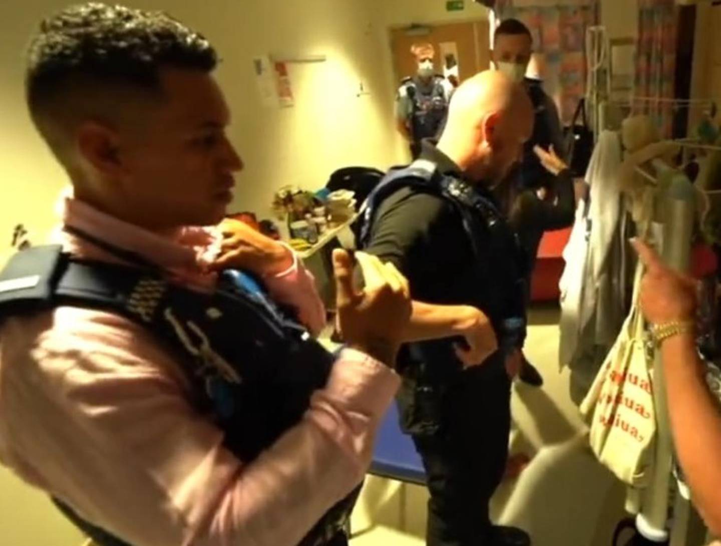 Police intervened to allow Baby W to be taken away for pre-operation checks at Starship Hospital....