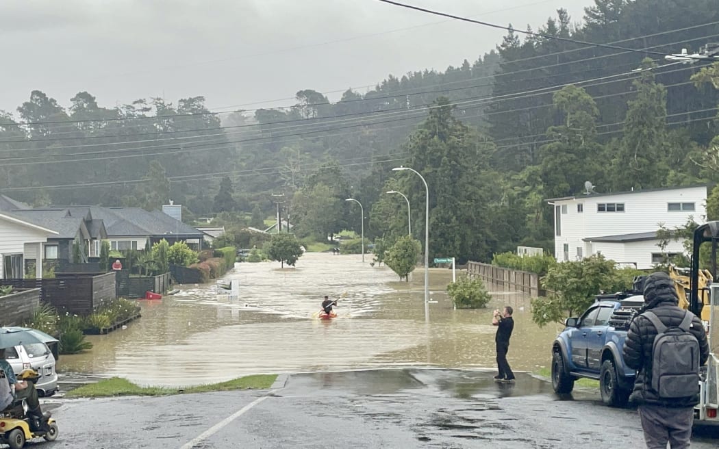 Flooding in the Riverhead, Auckland area on Friday evening. Photo: Drew Lorrey / NIWA / Supplied Flooding in the Riverhead, Auckland area on Friday evening. Photo: Drew Lorrey / NIWA / Supplied