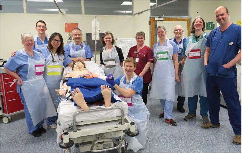 Dunedin staff taking part in one of The Right Track programmes run in Otago. The mannequin is...