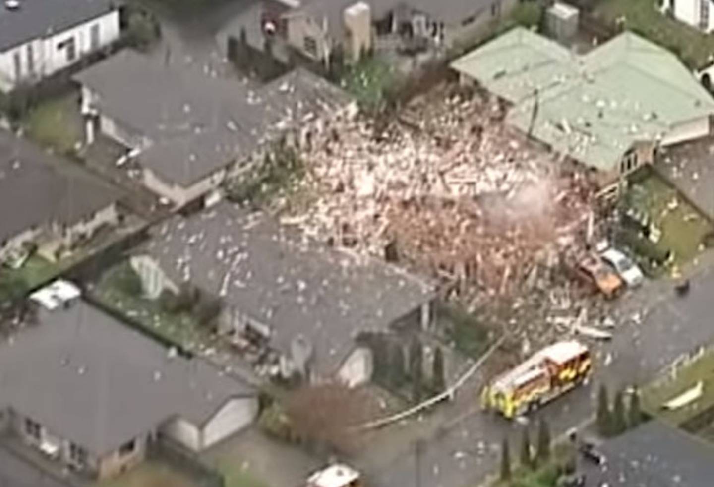 Scene of a serious gas explosion in the suburb of Northwood in Christchurch. Photo: File