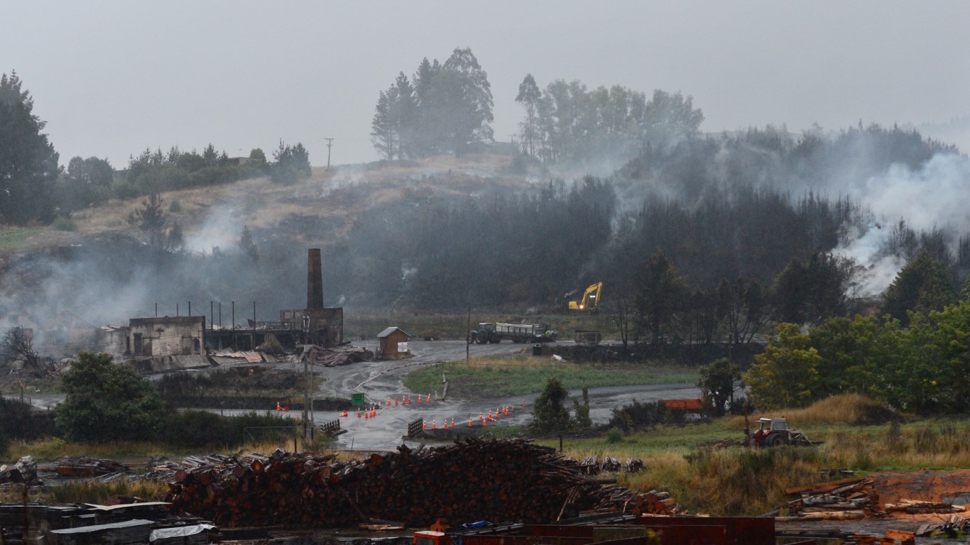 The fire scene was still smouldering yesterday morning. Photo Gerard O'Brien