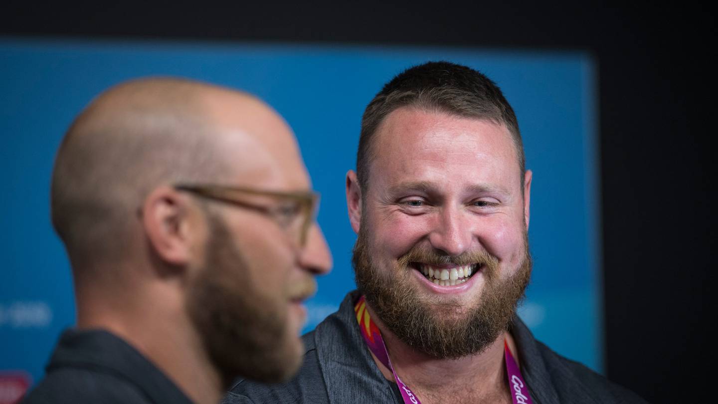 Dale Stevenson and Canterbury Olympian Tom Walsh. Photo: NZME