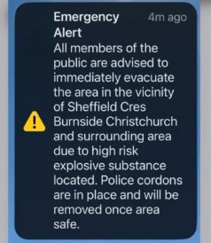 Residents in Burnside received an emergency alert about the "high risk explosive substance" on...
