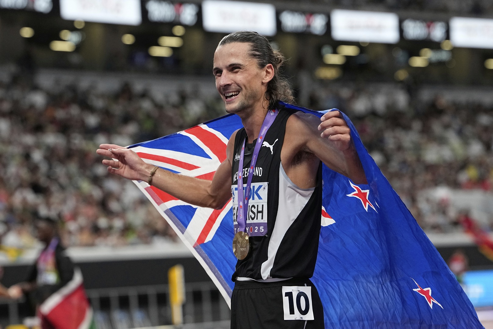 World 3000m steeplechase champion Geordie Beamish of New Zealand. Photo: AP
