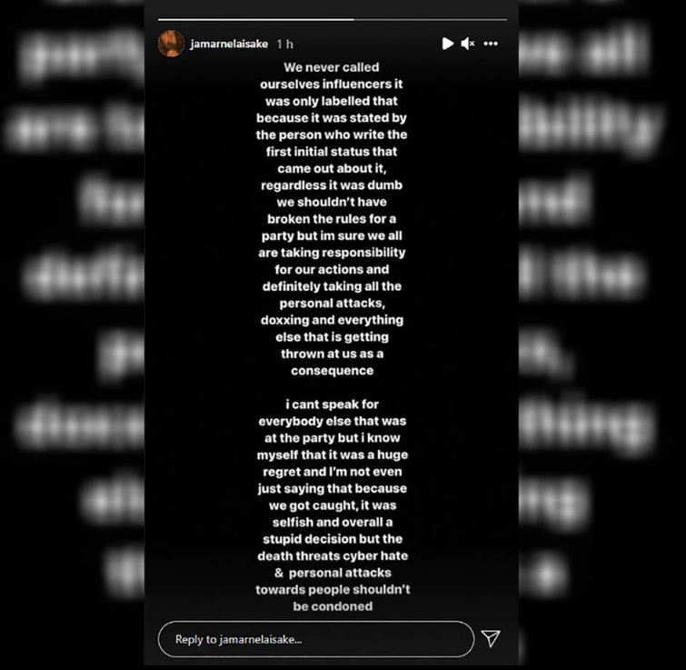 'Selfish' Partygoer's confession after wild influencer gathering