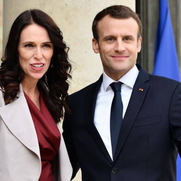 Jacinda Ardern met with Emmanuel Macron in Paris in May 2019. Photo: Getty Images 