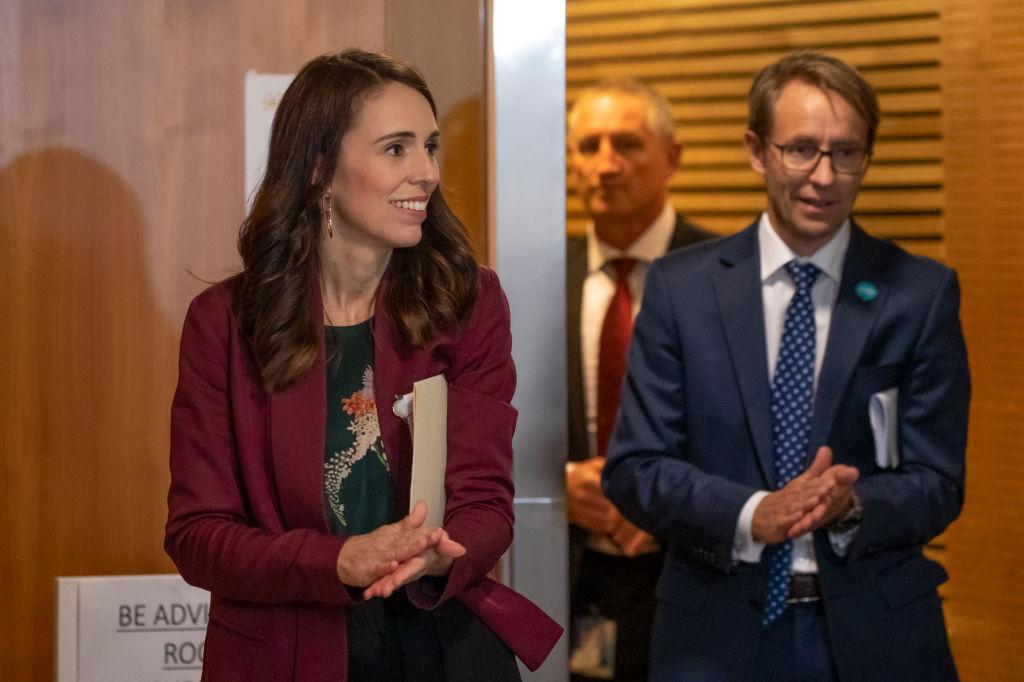 Prime Minister Jacinda Ardern and director general of health Dr Ashley Bloomfield. Photo: Getty...