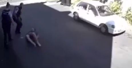 The video of the Christchurch arrest is circulating on social media. Image: Supplied