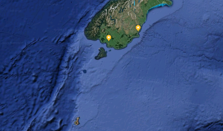 The Auckland Islands lie 465km south of the South Island. Photo: Google Maps