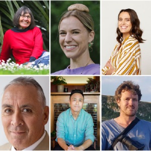 Left to Right: Ruth Shaw, Liv Sisson, Genevieve Mora, Monty Soutar, Chris Tse, Bill Morris