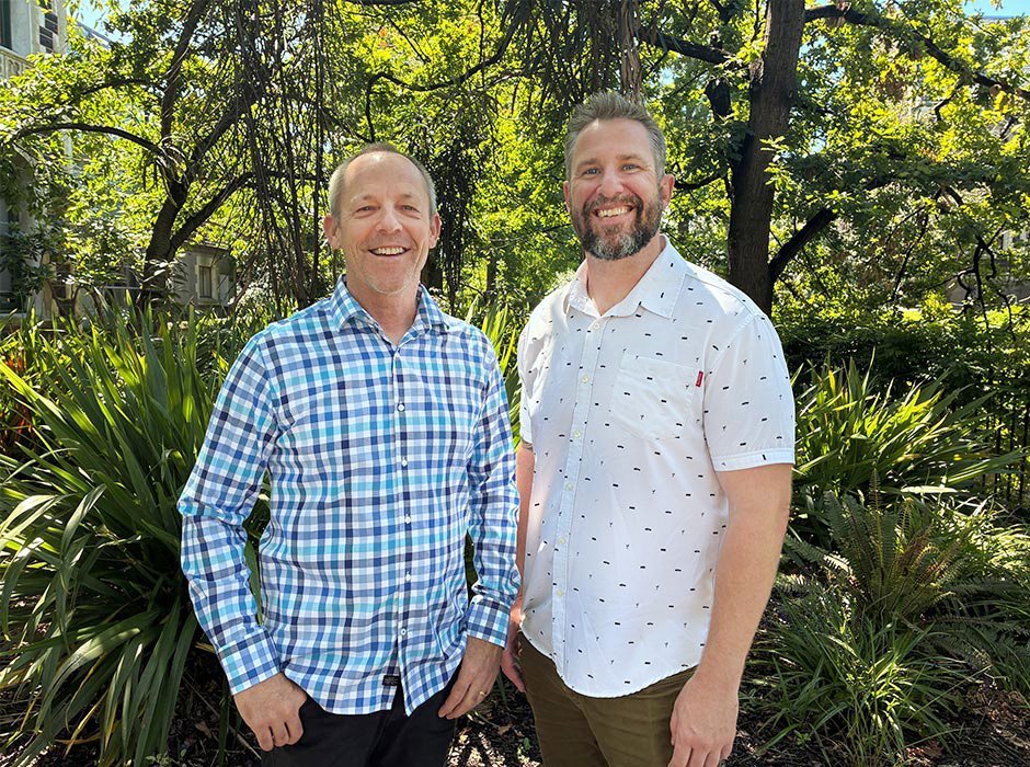 University of Otago School of Geography researcher Prof Nicolas Cullen (left) and PhD student...