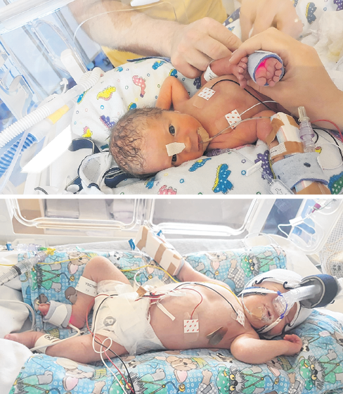 Henry and Theodore had to stay in the neonatal intensive care unit for five weeks. Photos: Supplied