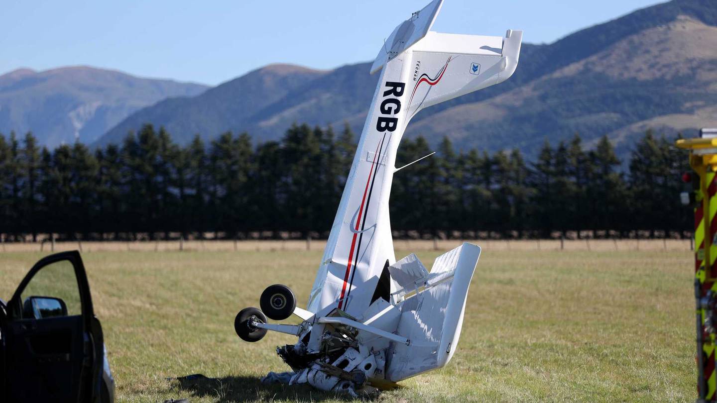 An instructor and trainee pilot were in the plane and have serious injuries. Photo: George Heard/...