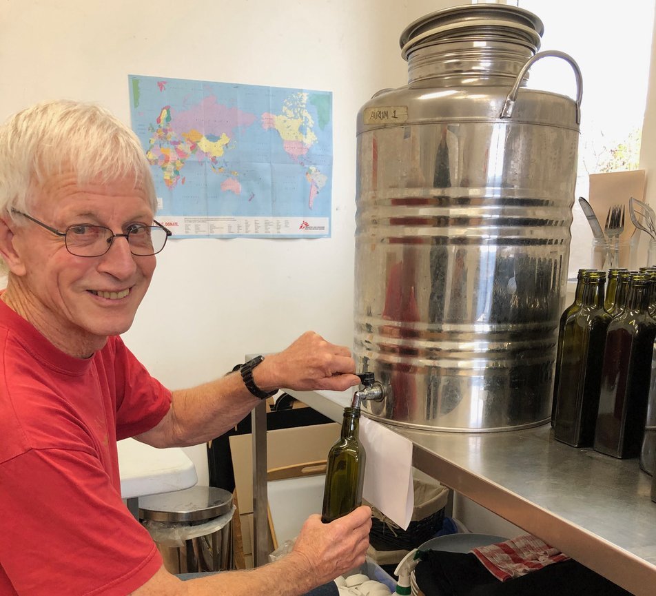 Tony Lawrence bottles Aurum’s olive oil. PHOTO: CHARMIAN SMITH