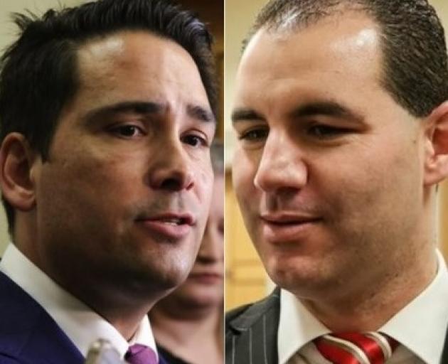 National leader Simon Bridges (left) and Jami-Lee Ross, the MP for Botany. Photo: RNZ 