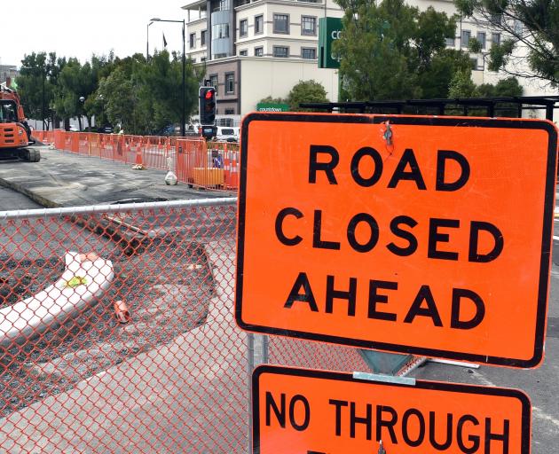 A bus hub is being created in Great King St between Moray Pl and St Andrew St. Photo: ODT files 