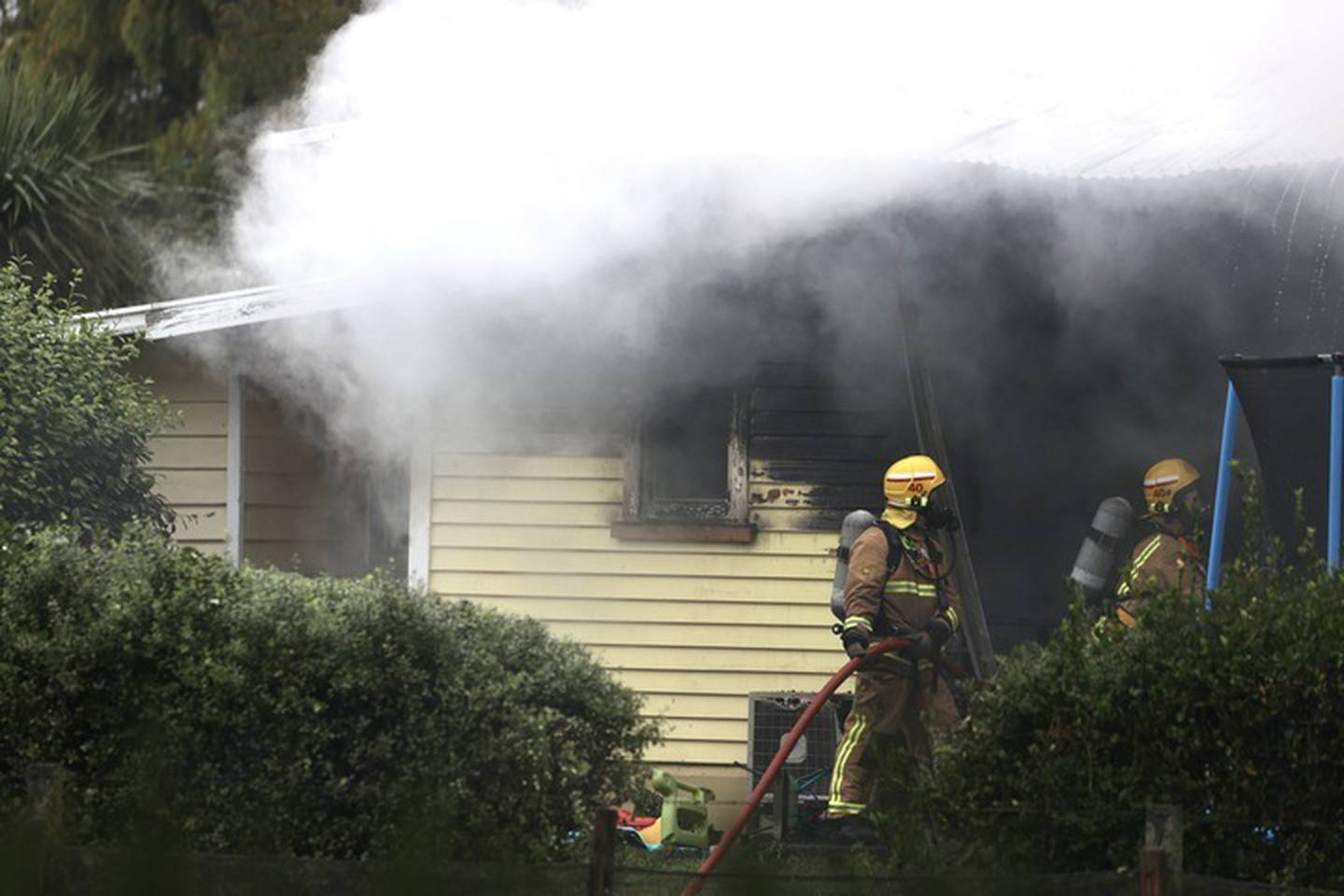 The fire was well-involved when firefighters arrived. Photo: George Heard / NZH