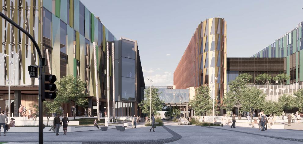 The latest concept design image for the new Dunedin Hospital buildings, supplied by the...