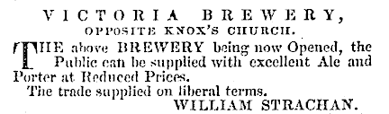 An advertisement for Victoria Brewery in the Otago Daily Times, February 1862. PHOTO: PAPERS PAST