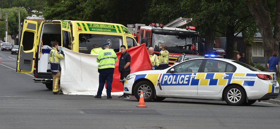 Emergency services at the scene after the incident. Photo: Gregor Richardson