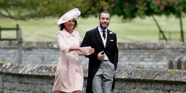 Carole Middleton and her son James arrive for the wedding of her daughter Pippa and James...