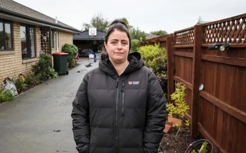 Mandie Reid said she was very grateful that her house was spared in Thursday's flooding. Photo: RNZ 