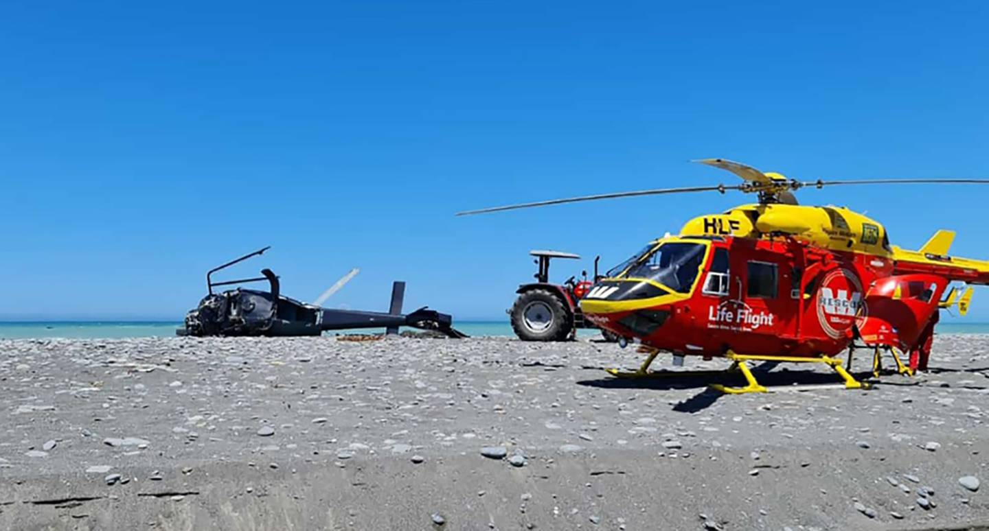 Three passengers were airlifted to Wellington Hospital following the helicopter crash. Photo...