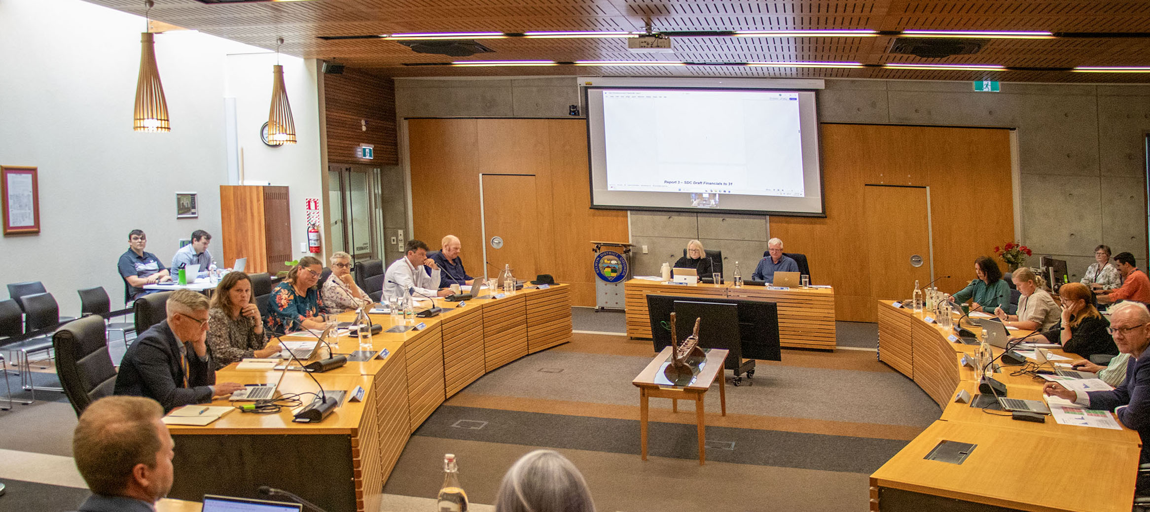 The Selwyn District Council meeting on Wednesday. Photo: Geoff Sloan