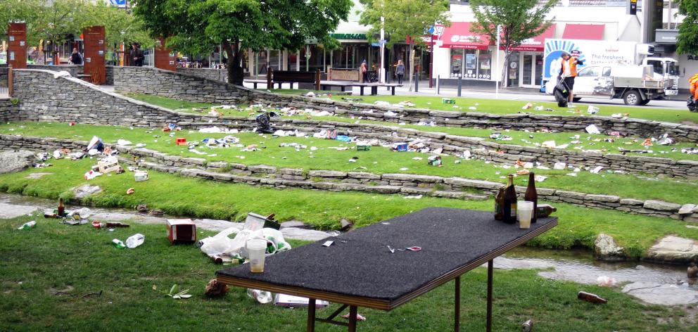 The state of the Village Green the day after the National Crate Day event in 2016. Photo:...