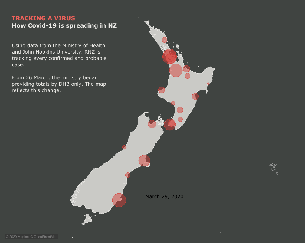 How Covid-19 is spreading in NZ. Credit: RNZ