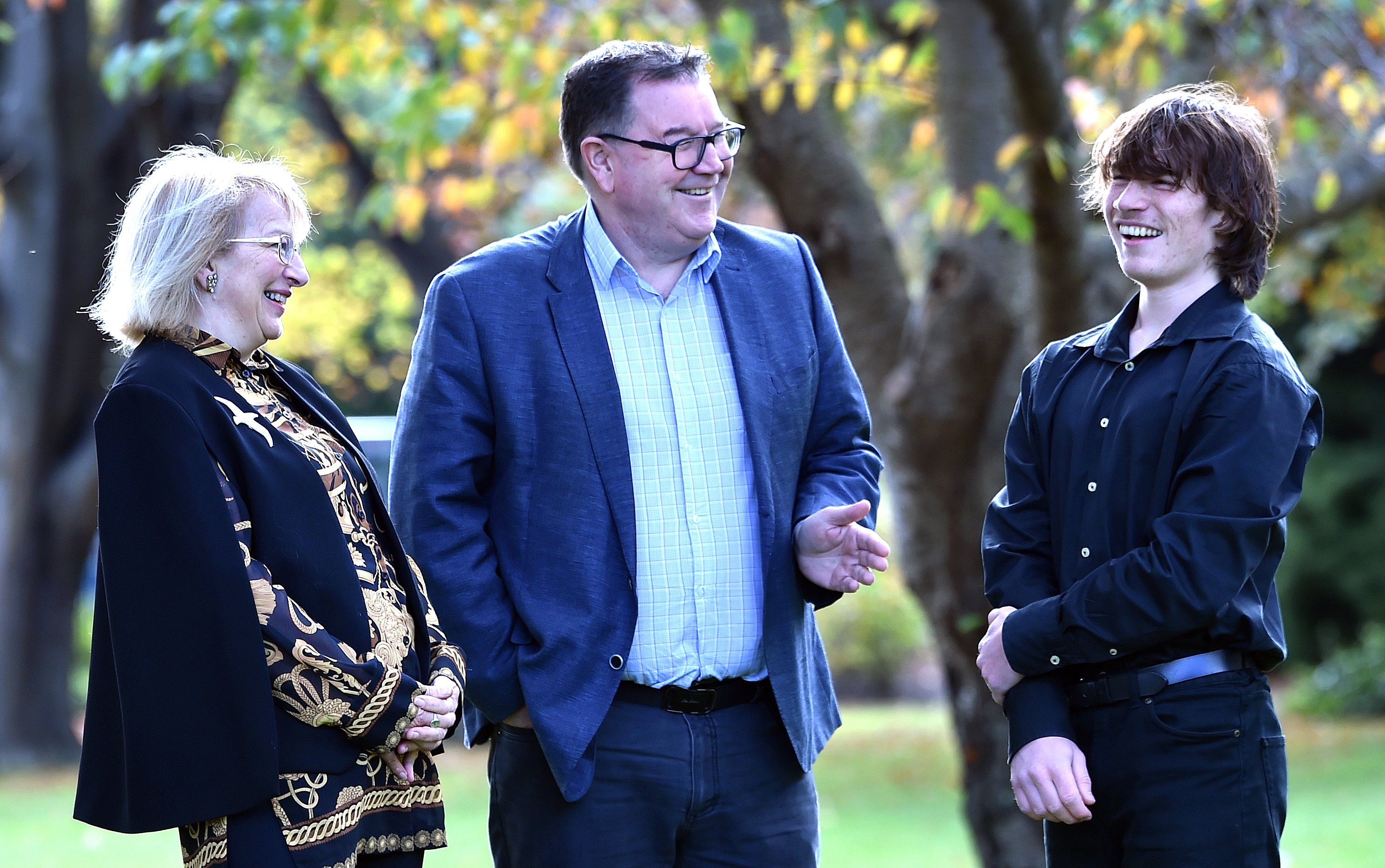 Dunedin Mayor Sophie Barker and University of Otago vice-chancellor Grant Robertson congratulate...