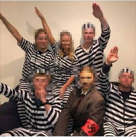 A photo taken at a Christchurch party depicting a group of people apparently dressed as...