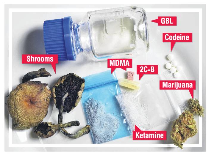 The variety of substances in a student’s drug collection.