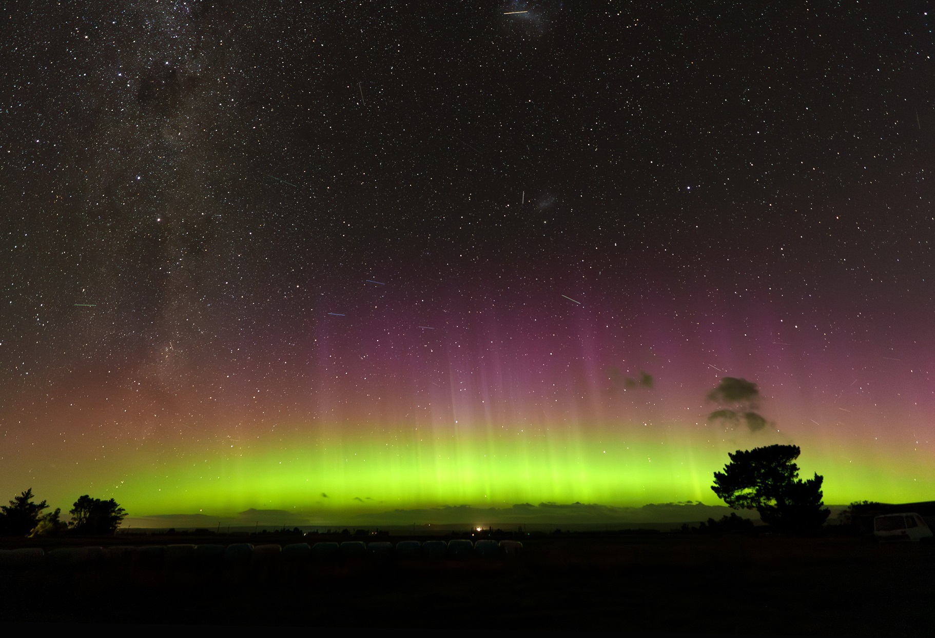 An aurora image captured on a digital camera.