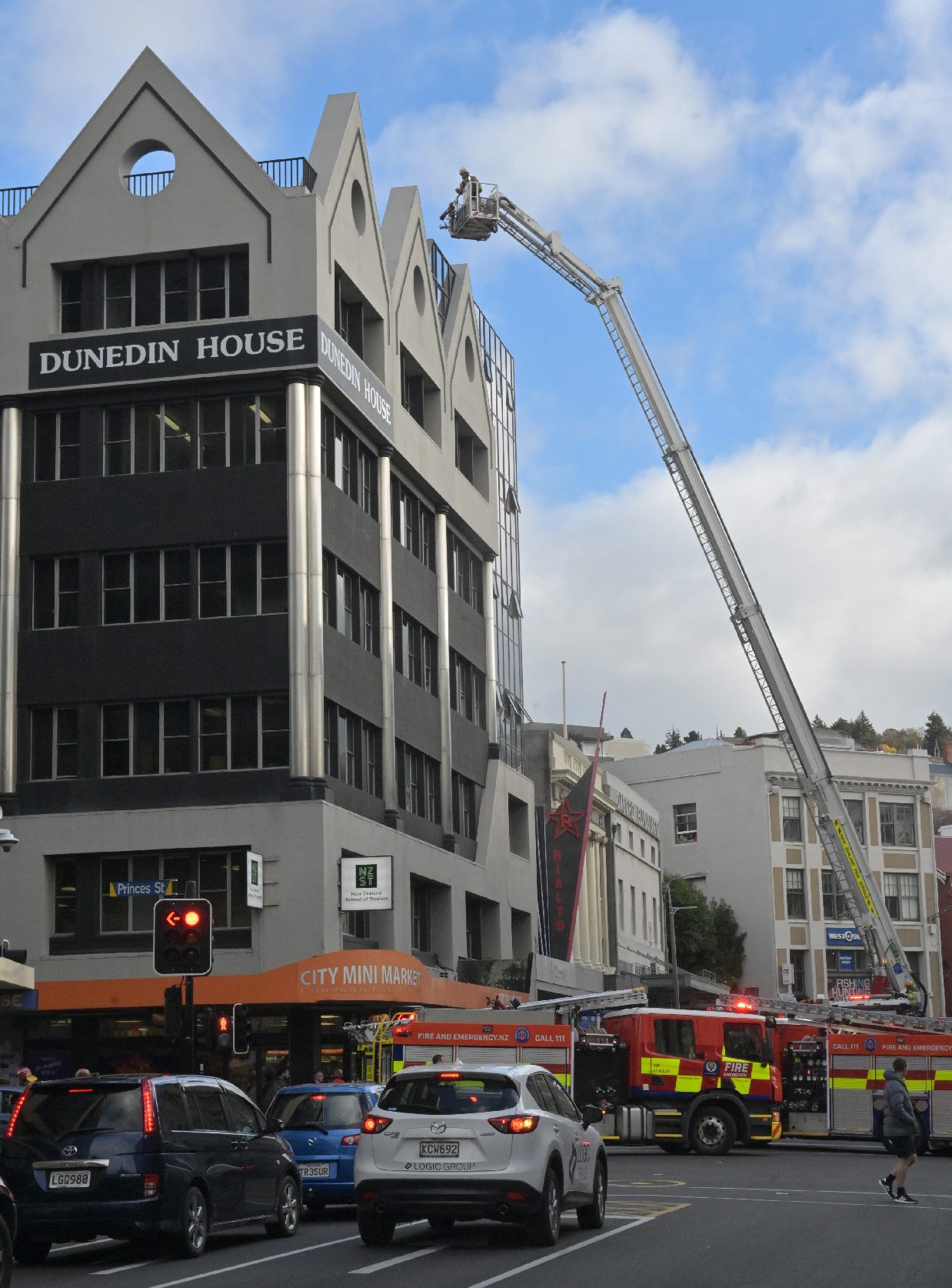 Firefighters were called to a blaze in Central Dunedin. Photo: Linda Robertson