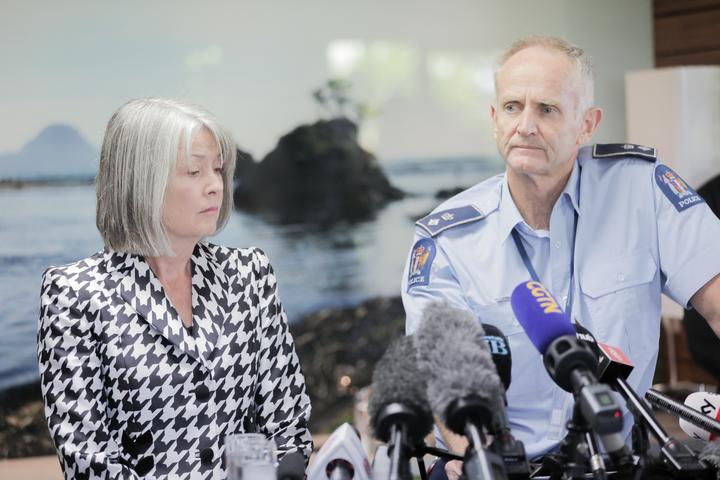 Chief Coroner Judge Deborah Marshall and Acting Assistant Commissioner Bruce Bird. Photo: RNZ/Dom...